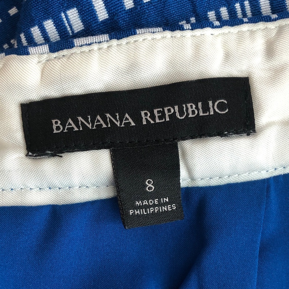 Banana Republic size 8 BLUE SQUARE JACQUARD PENCIL SKIRT - Picture 4 of 4